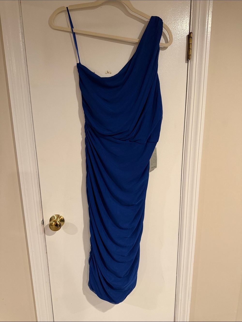 NWT. Size XL. (Fits more like a Large) One Shoulder Royal Blue Women’s Dress